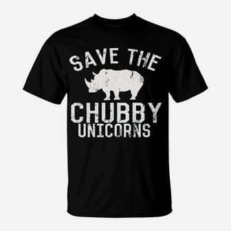 Funny Save The Chubby Unicorns Fat Rhino Vintage T-Shirt | Crazezy UK