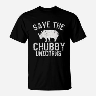 Funny Save The Chubby Unicorns Fat Rhino Vintage T-Shirt | Crazezy DE