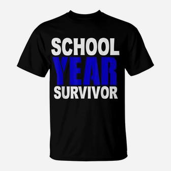 Funny School Year Survivor Shirt Teacher Kids Graduation T-Shirt | Crazezy UK