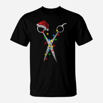 Funny Scissor Hairstylist Santa Christmas Hair Stylist Xmas Sweatshirt T-Shirt | Crazezy AU