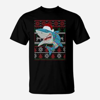 Funny Shark Lover Ugly Christmas Sweater Gift Sweatshirt T-Shirt | Crazezy AU