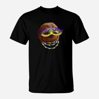 Funny Sloth Mardi Gras Party For Men Women Kids T-Shirt - Thegiftio UK