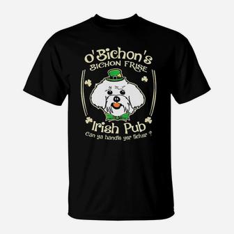 Funny St Patricks Day Bichon Frise Dog Irish Pub T-Shirt - Monsterry UK