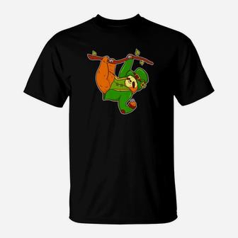 Funny Stpatricks Day Sloth Leprechaun T-Shirt - Thegiftio UK