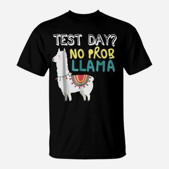 Funny Test Day Llama Teacher Exam Testing T-Shirt Teaching T-Shirt | Crazezy CA