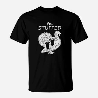 Funny Thanksgiving Newborn Baby Announcement Im Stuffed T-Shirt | Crazezy
