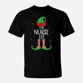 Funny The Nurse Elf Matching Family Group Gift Christmas T-Shirt | Crazezy