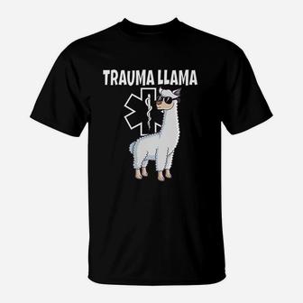Funny Trauma Llama Emt Design Ems Medic Gift T-Shirt | Crazezy