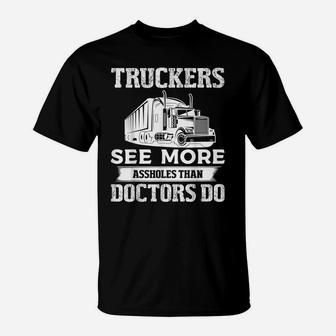 Funny Trucker Shirts - Truck Driver Gifts For Trucking Dads T-Shirt | Crazezy UK