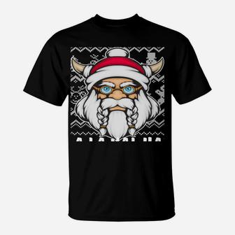 Funny Viking Christmas Deck The Halls With Skulls And Bodies T-Shirt | Crazezy
