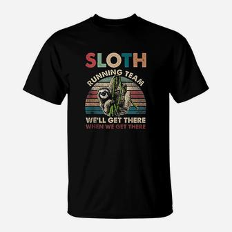 Funny Vintage Sloth Running Team Marathon Runners Jogging T-Shirt | Crazezy CA