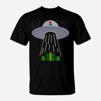 Funny Xmas Believe Alien Ufo - Ugly Christmas Sweatshirt T-Shirt | Crazezy