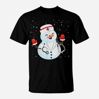 Funny Xmas Snowman Medical Scrub Nurse Christmas Xmas Gift T-Shirt | Crazezy UK