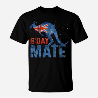 G Day Mate Kangaroo Aussie Animal Australia Flag Australia Sweatshirt T-Shirt | Crazezy CA