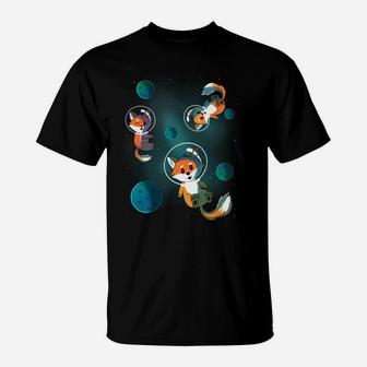 Galaxy, Fox, Foxes, Space, Stars, Christmas, Birthday Gift T-Shirt | Crazezy