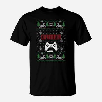 Gamer Christmas Sweatshirt Xmas Gaming Gifts Retro T-Shirt | Crazezy DE