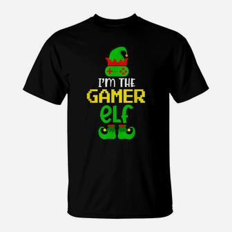 Gamer Elf Funny Christmas Boy Girl Men Women Child Pajama T-Shirt | Crazezy AU