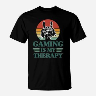 Gaming Is My Therapy Cool Gamer Christmas Gift T-Shirt | Crazezy CA