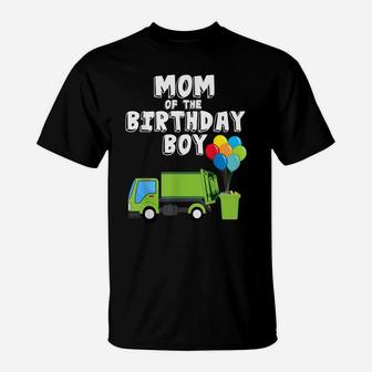 Garbage Truck Mom Birthday Boy Balloons Birthday Party T-Shirt | Crazezy