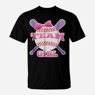 Gender Reveal Party | Team Girl, Pink Baseball T Shirt T-Shirt | Crazezy DE