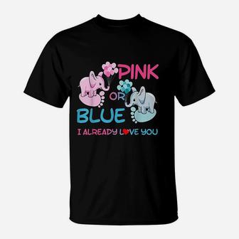 Gender Reveal Pink Or Blue Boy Or Girl Party Supplies Family T-Shirt | Crazezy AU