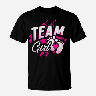 Gender Reveal Team Girl Baby Shower Party Gift Pink Blue T-Shirt | Crazezy CA