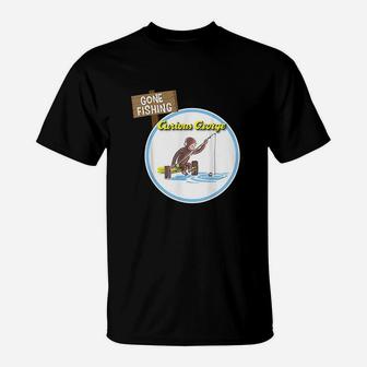 George Gone Fishing Circle T-Shirt | Crazezy