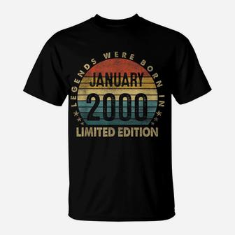 Gift 21 Years Old Legends January 2000 21St Birthday Gifts T-Shirt | Crazezy AU