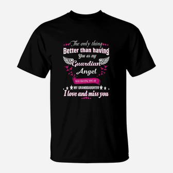 Gift For Grandpa And Grandma Loving Granddaughter In Heaven T-Shirt | Crazezy CA