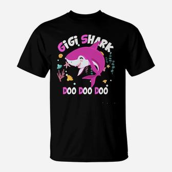 Gigi Shark Gift From Wife Son Daughter And Grand Sons T-Shirt | Crazezy CA