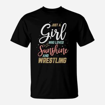 Girl Who Loves Sunshine And Wrestling Sports T-Shirt | Crazezy