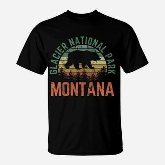 Glacier National Park Montana Bear Nature Outdoors Vintage T-Shirt | Crazezy CA