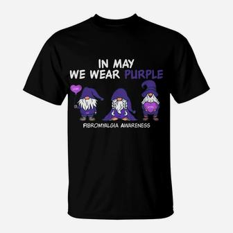 Gnome Fibromyalgia Awareness Fibro-In May We Wear Purple T-Shirt | Crazezy UK