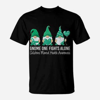 Gnome Fights Childrens Mental Health Awareness Green Ribbon T-Shirt | Crazezy