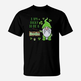 Gnome I Am Lucky To Be A Grandma St Patrick Day T-Shirt - Monsterry