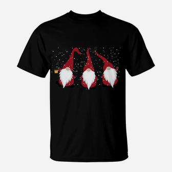 Gnome Santa Merry Christmas Snowing Funny Festive Holiday T-Shirt | Crazezy