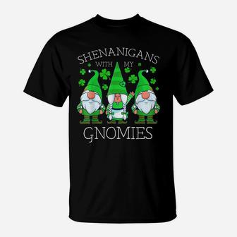 Gnome St Patricks Day Shenanigans Gnomies Shamrock Gnomes T-Shirt | Crazezy