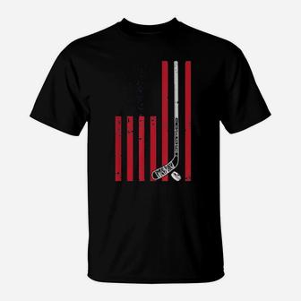 Goalie Ice Hockey Player 4Th Of July Sport Ice Hockey T-Shirt - Monsterry
