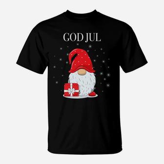 God Jul Swedish Merry Christmas Sweden Tomte Gnome T-Shirt | Crazezy DE