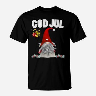 God Jul Swedish Merry Christmas Sweden Tomte Gnome T Shirt T-Shirt | Crazezy DE