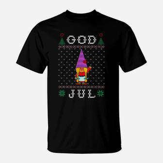 God Jul, Swedish Tomte Gnome, Sweden Christmas, Women Girls T-Shirt | Crazezy