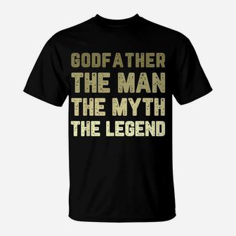 Godfather The Man The Myth The Legend Retro Gift Christmas T-Shirt | Crazezy UK