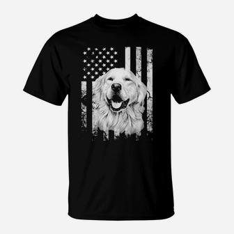 Golden Retriever 4Th Of July America Dog Flag Patriotic T-Shirt - Monsterry AU