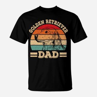 Golden Retriever Dad Design Funny Dog Lover Retro Vintage T-Shirt | Crazezy