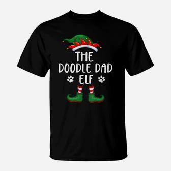 Goldendoodle Dad Dog Elf Christmas Funny Matching Pajama Top T-Shirt | Crazezy