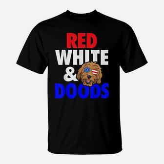 Goldendoodle Mom Dad 4Th Of July Doodle Dog T-Shirt | Crazezy AU