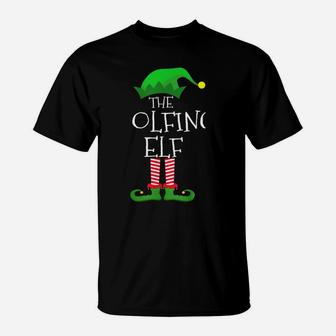 Golfing Elf Matching Family Group Christmas Party Pajama T-Shirt | Crazezy