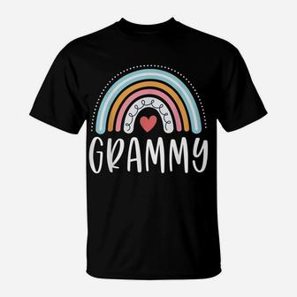 Grammy Gifts For Grandma Family Rainbow Graphic T-Shirt | Crazezy