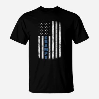 Grampy American Flag Tee Father's Day Grandpa Gift T-Shirt | Crazezy