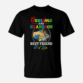 Grandma And Grandson Best Friend For Life Autism Awareness T-Shirt | Crazezy UK